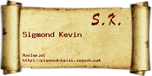 Sigmond Kevin névjegykártya